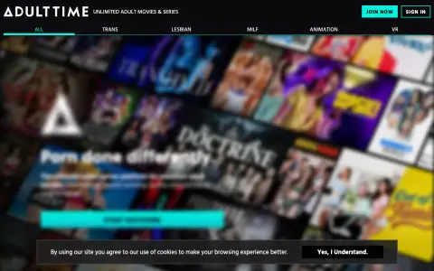 Adult Time homepage screenshot