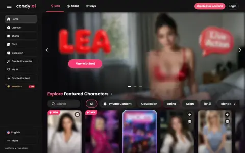 Candy AI homepage screenshot