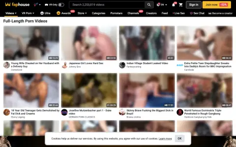 FapHouse homepage screenshot