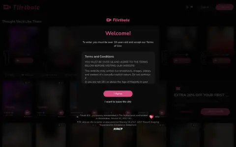 Flirtbate homepage screenshot