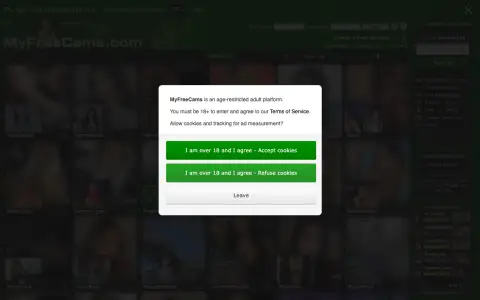 MyFreeCams homepage screenshot