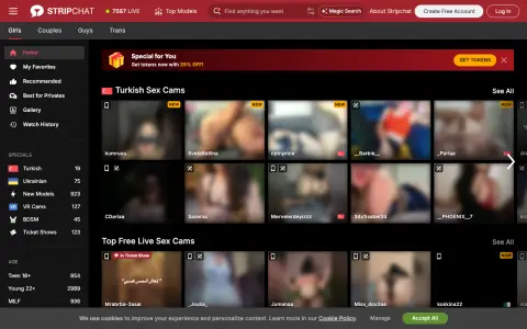 Stripchat homepage screenshot