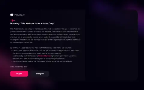 VR Bangers homepage screenshot